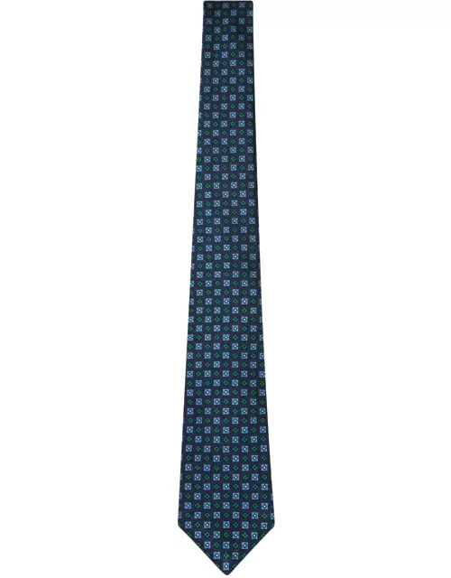 Kiton Patterned Blue/aqua Green Tie