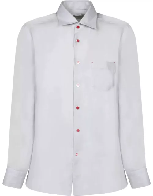 Kiton Pearl Grey Linen Shirt