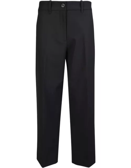 Nine In The Morning Black Technical Wool Cropped Trouser