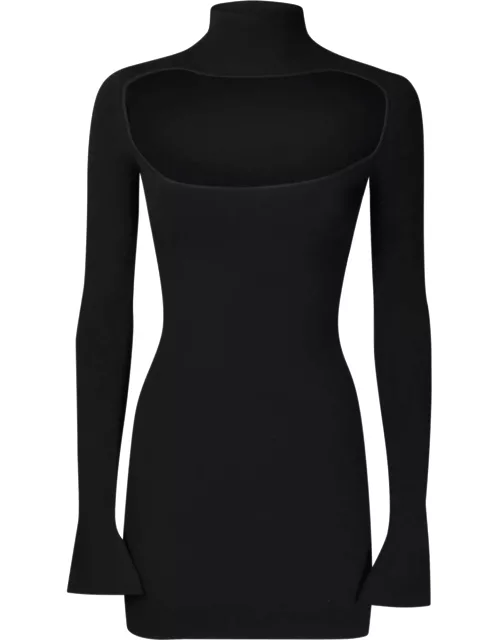 Ssheena Black Knit Cut Mini Dres