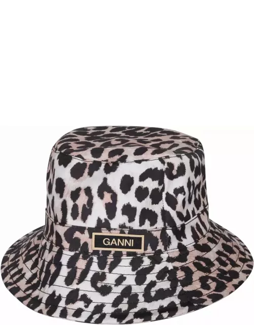 Ganni Leopard Print Bucket Hat