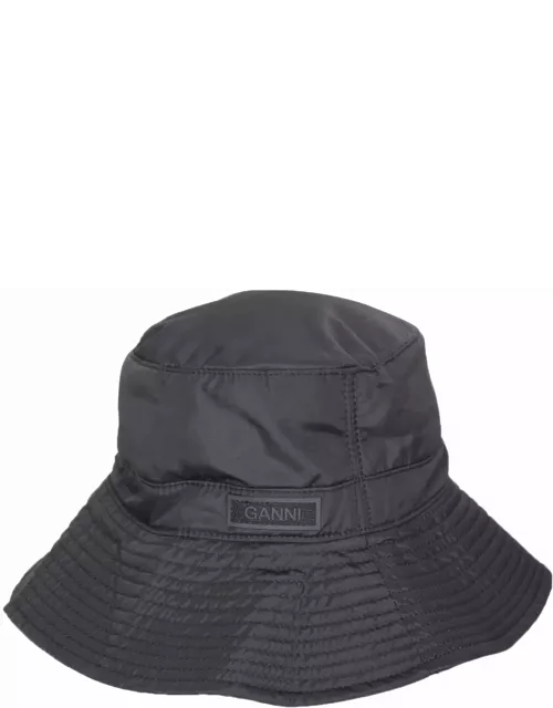Ganni Black Tech Bucket Hat