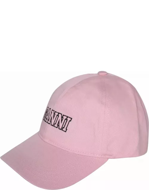 Ganni Logo Pink Baseball Cap