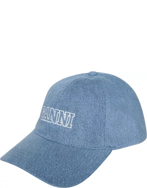Ganni Light Blue Cotton Hat