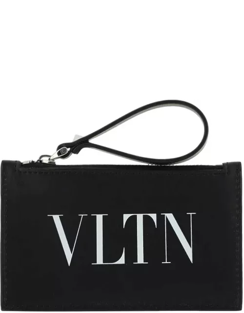 Valentino Garavani Black vltn Card Holder With Zip