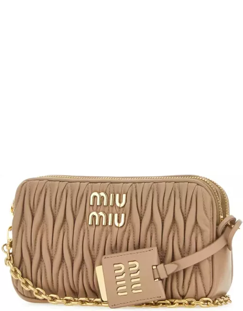 Miu Miu Powder Pink Nappa Leather Mini Crossbody Bag