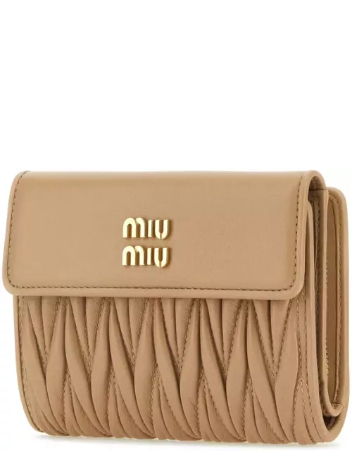 Miu Miu Sand Nappa Leather Wallet