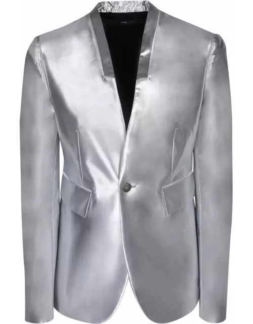 Sapio Lurex Fabric Jacket In Silver