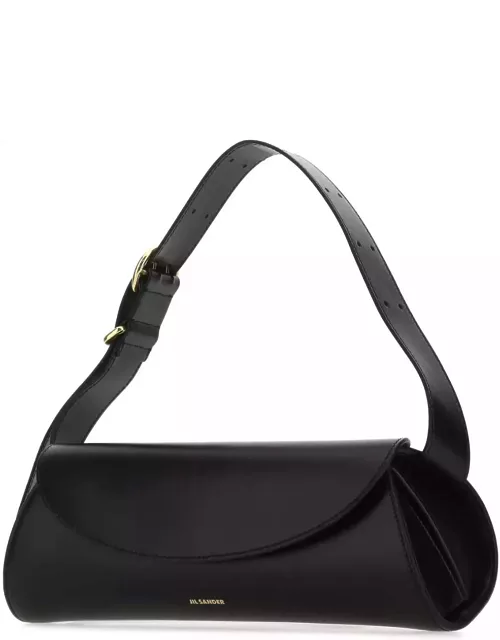 Jil Sander Black Leather Cannolo Grande Shoulder Bag