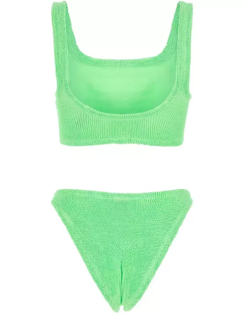 Hunza G Fluo Green Stretch Nylon Xandra Bikini