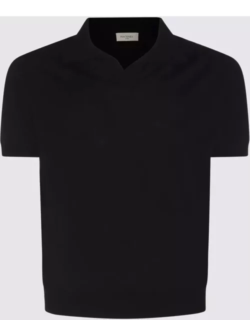 Piacenza Cashmere Black Cotton Polo Shirt