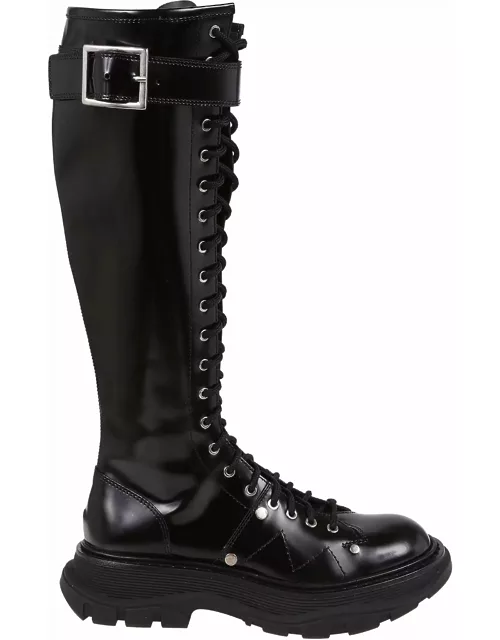 Alexander McQueen Leather Tread Slick Boot