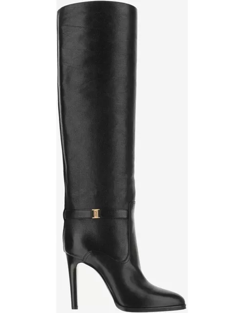 Saint Laurent Diane Grained Leather Boot