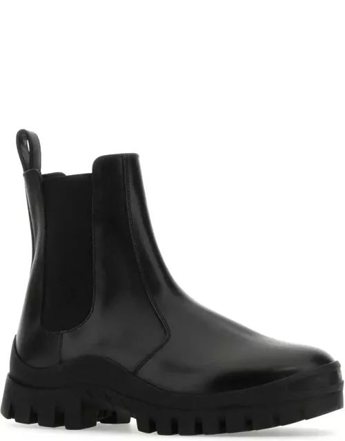 The Row Black Leather Greta Winter Ankle Boot