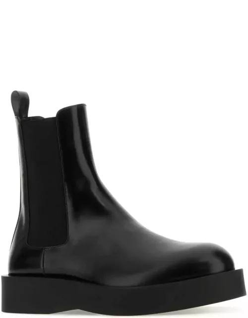 Jil Sander Black Leather Ankle Boot