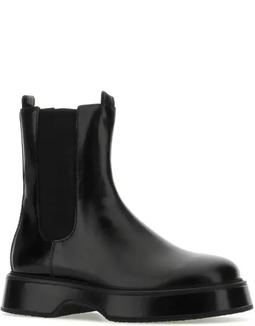 Ami Alexandre Mattiussi Black Leather Ankle Boot