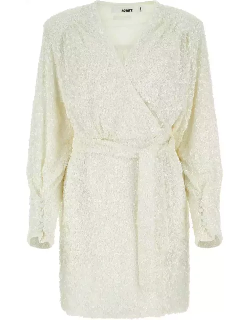 Rotate by Birger Christensen Ivory Sequins Mini Dres