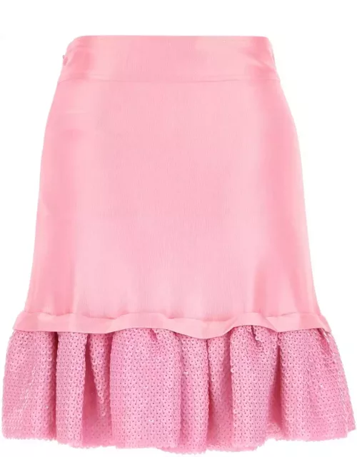 Paco Rabanne Pink Stretch Viscose Mini Skirt