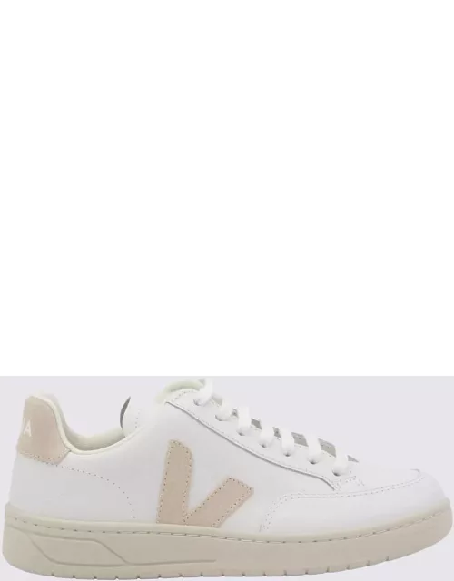 Veja White And Pink Leather V-12 Sneaker