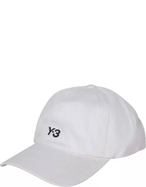 Y-3 White And Black Cotton Baseball Cap