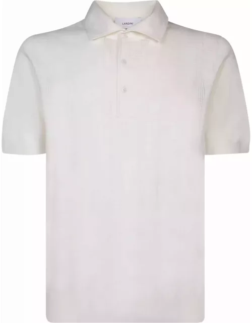 Lardini Check White Polo Shirt