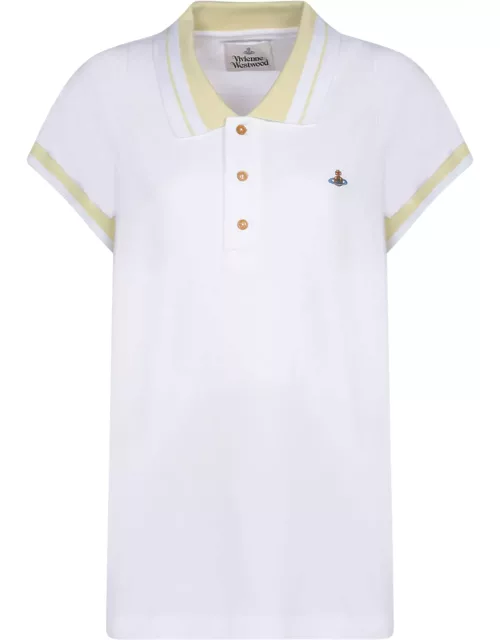 Vivienne Westwood Side Striped White Polo Shirt