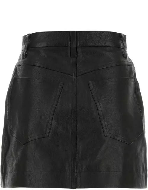RE/DONE Black Leather Mini Skirt