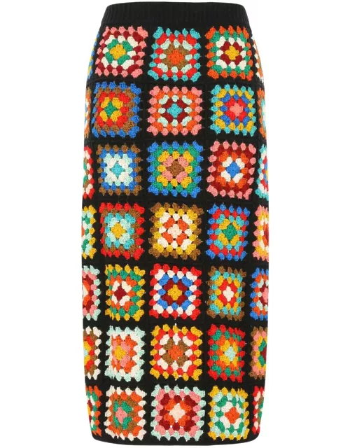 Alanui Multicolor Crochet Skirt
