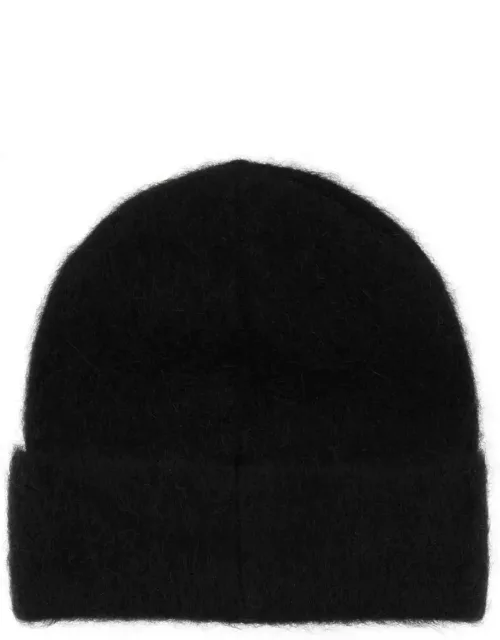 BY FAR Black Alpaca Beanie Hat