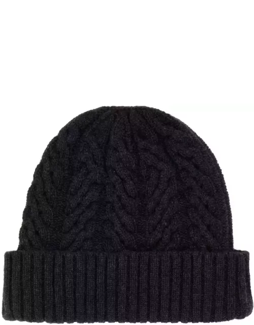 Moorer Charcoal Cashmere Beanie Hat