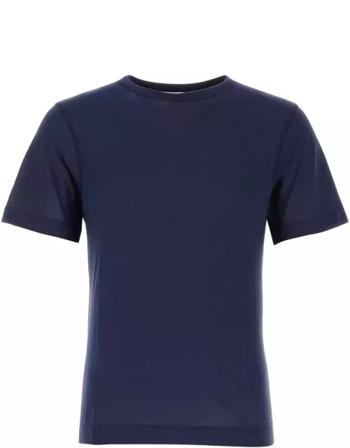 Dries Van Noten Navy Blue Cotton T-shirt