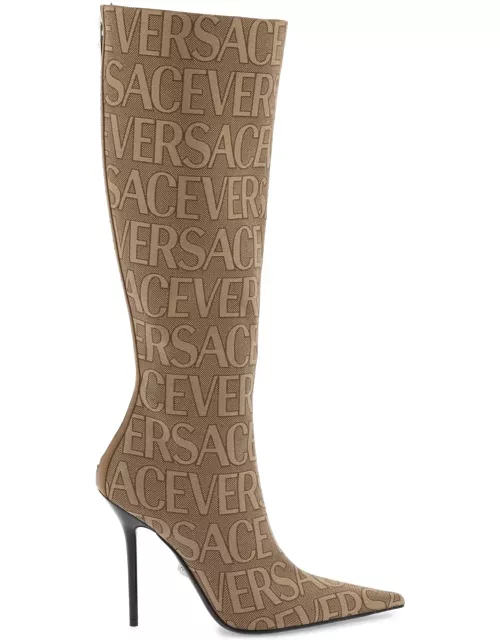 Versace Beige Cotton Blend Boot