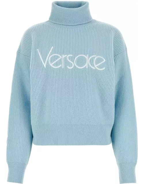 Versace Light Blue Wool Sweater