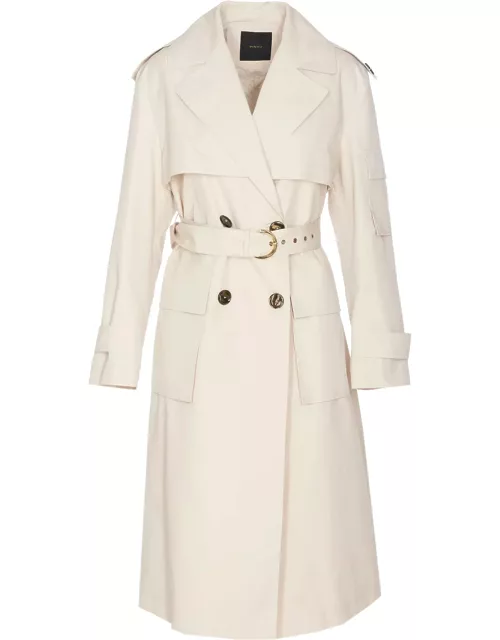 Pinko Belted Double-breasted Trench Coat