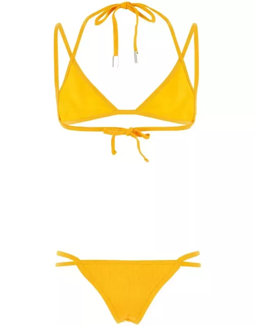 The Attico Yellow Stretch Nylon Bikini