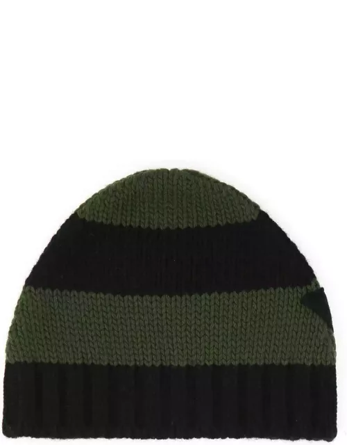 Prada Embroidered Wool Blend Beanie Hat
