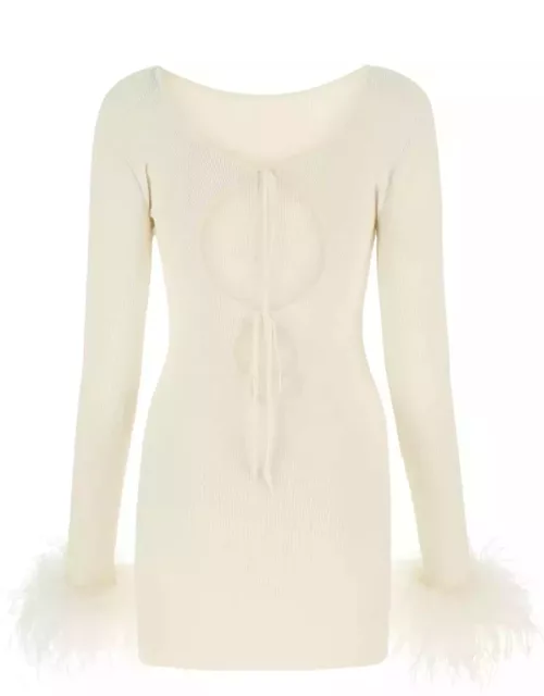 Magda Butrym Ivory Stretch Cotton Blend Mini Dres
