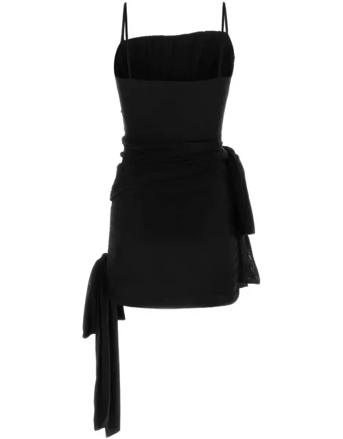 Blumarine Black Stretch Nylon Mini Dres