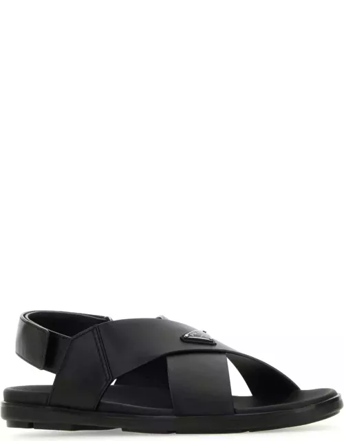 Prada Black Leather Sandal