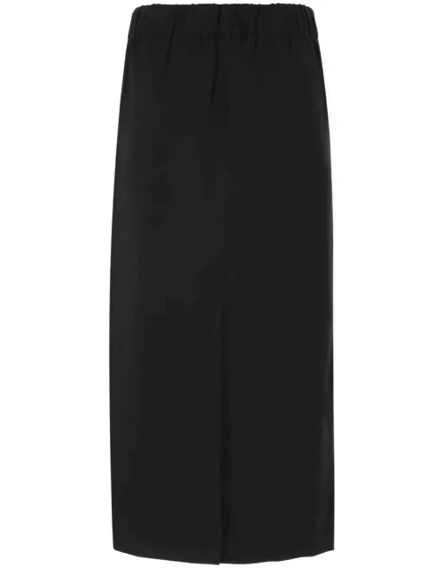 Black Stretch Viscose Skirt