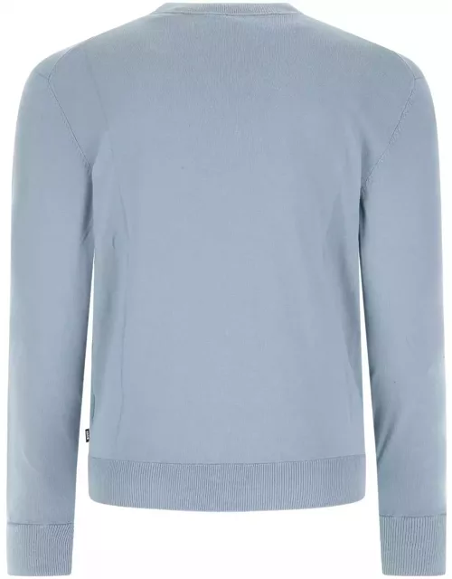 Hugo Boss Pastel Light-blue Cotton Blend Sweater