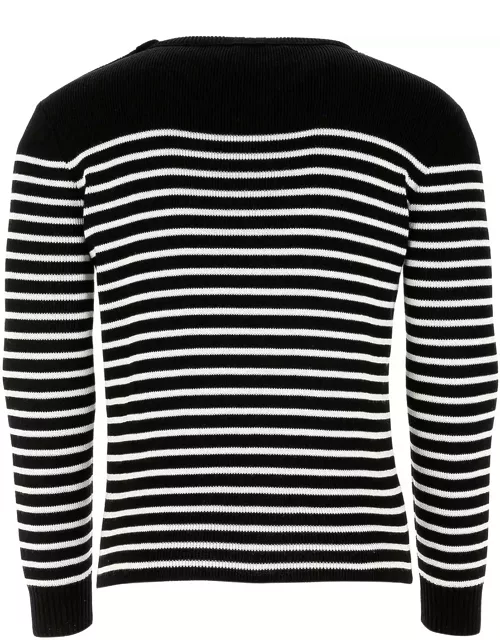 Saint Laurent Embroidered Cotton Blend Sweater