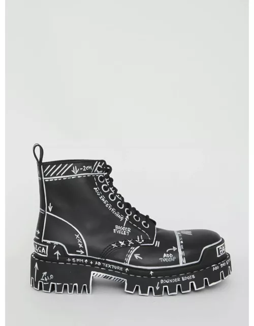 Balenciaga Printed Leather Ankle Boot