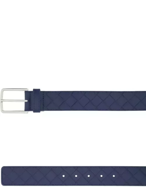 Bottega Veneta Navy Blue Leather Belt