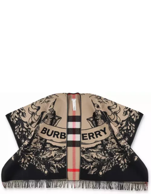 Burberry London Reversible Check Wool Cape