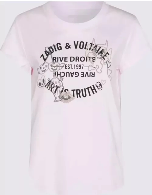 Zadig & Voltaire Pink And Black Cotton T-shirt