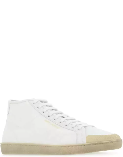Saint Laurent White Canvas And Leather Court Classic Sl/39 Sneaker