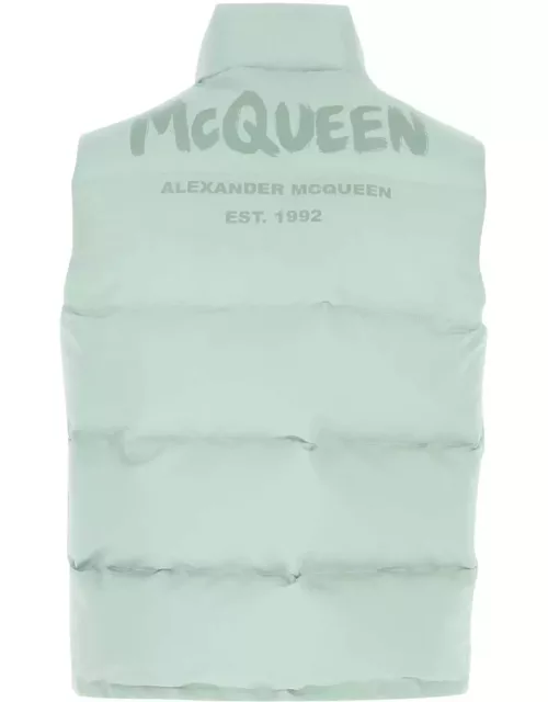 Alexander McQueen Sea Green Polyester Sleeveless Padded Jacket