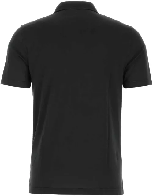 Fedeli Black Cotton Polo Shirt