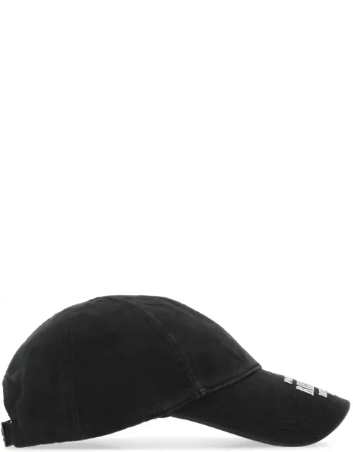 Balenciaga Black Denim Baseball Cap